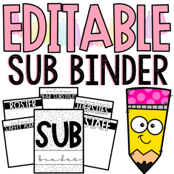 Preview of EDITABLE Sub Binder | SUBSTITUTE | Maternity Leave | BACK TO SCHOOL