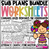 Emergency Sub Plans EDITABLE Kindergarten Worksheets & Les