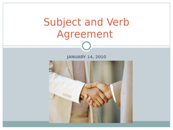 Preview of EDITABLE Subject Verb Agreement Powerpoint