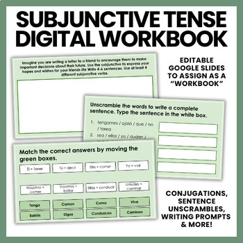 Preview of EDITABLE Subjunctive Digital Workbook | Práctica el Subjuntivo 