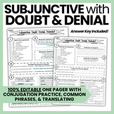 EDITABLE Subjunctive Doubt, Denial + Disbelief | Spanish S