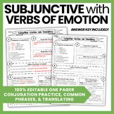 EDITABLE Subjunctive with Verbs of Emotion | Spanish El Su