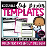 EDITABLE Substitute Binder Templates | Printer Friendly!