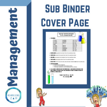 Preview of EDITABLE Substitute Cover Page