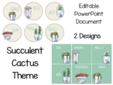 EDITABLE Succulent Cactus Student Name Tags/Labels