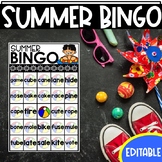 EDITABLE Summer Bingo Cards | Perfect for Math, Sight Word