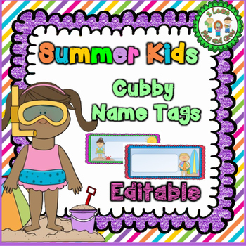 Editable Summer Cubby Or Table Names For Summer Camp Programs Or Preschool