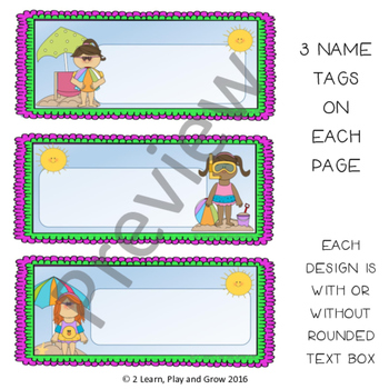 Editable Summer Cubby Or Table Names For Summer Camp Programs Or Preschool