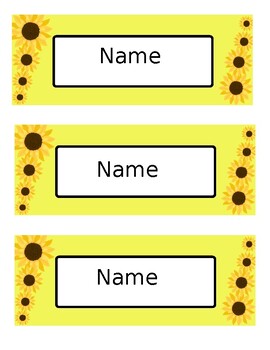 EDITABLE Sunflower Desk Name Tag and Name Plates | TPT