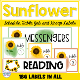 EDITABLE Sunflower Schedule, Table, Group, and Job Labels