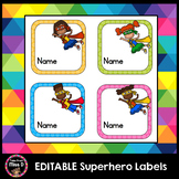 Superhero Labels FREEBIE Editable