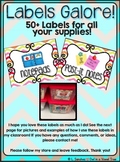 EDITABLE Supply Bins- Labels Galore! Chevron with Graphics