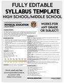 EDITABLE Syllabus Template for High School/Middle School