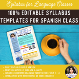 EDITABLE Syllabus Template for High School Spanish (Novice