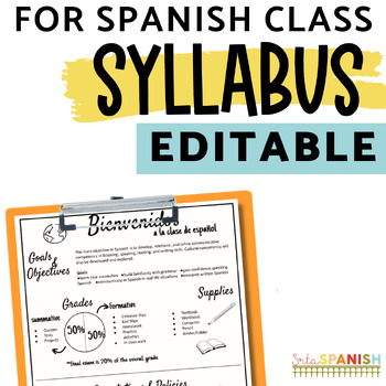 Preview of EDITABLE Syllabus Template for Secondary Spanish Class | Google and Powerpoint