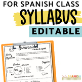 EDITABLE Syllabus Template for Secondary Spanish Class | G