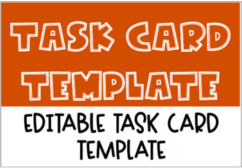 Preview of EDITABLE TASK CARD TEMPLATE  | EDITABLE WALK THE ROOM | SCOOT TEMPLATE 