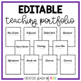 Editable Teacher Portfolio (Black and White)