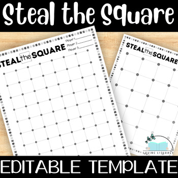 Preview of EDITABLE TEMPLATE- Steal the Square Game Board