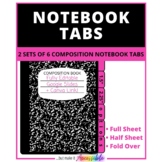 EDITABLE TEMPLATES - 6 COMPOSITION NOTEBOOK TABS