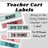 EDITABLE TEXT Dotty Teacher Cart Labels!