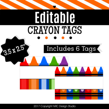 editable crayon name tags worksheets teaching resources tpt