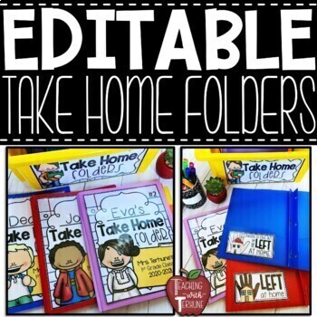 Preview of EDITABLE Take Home Folder Covers, Labels, and Behavior Calendars
