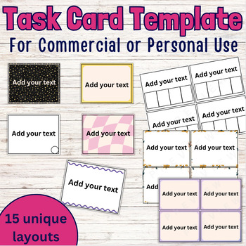Preview of EDITABLE Task Card / Flash Card Templates |Commercial Use | Google