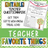 EDITABLE Teacher Appreciation Favorite List - Teacher Favo