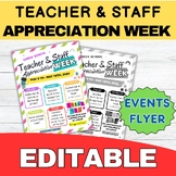 EDITABLE Teacher Appreciation Week Flyer, School Staff App