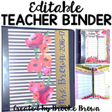 EDITABLE Teacher Binder 2024-2025 {Watercolor Stripes}
