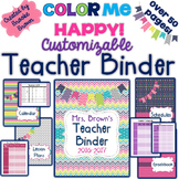 EDITABLE Teacher Binder 2021-2022 {Color Me Happy}