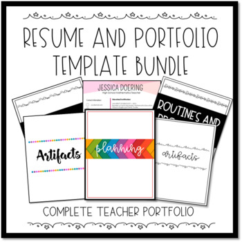 Preview of EDITABLE Teacher/Educator Resume and Portfolio Bundle with Interview Tips
