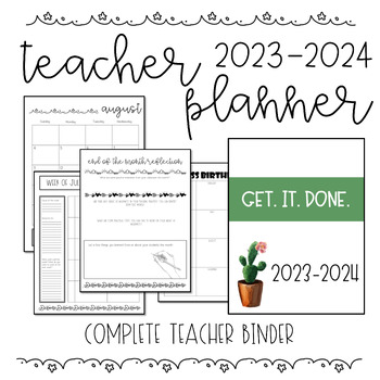 Preview of EDITABLE Teacher Planner 2023-2024 (With FREE Updates!) & Bullet Journal