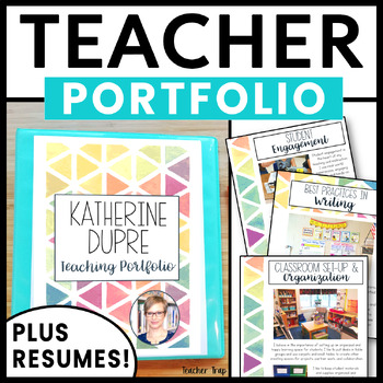 Preview of Teacher Portfolio Template Teaching Interview Resume EDITABLE | With Examples!