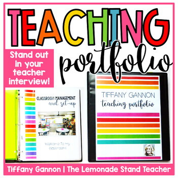 Preview of EDITABLE Teacher Portfolio Rock Your Teacher Job Interview!!! Teaching Portfolio