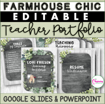 Preview of Teacher Interview Portfolio | Teaching Portfolio & Resume Templates | Farmhouse