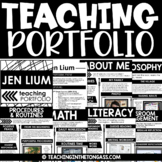 EDITABLE Teacher Portfolio Templates Teacher Resume Template
