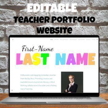 Preview of EDITABLE Teacher Portfolio Website Template