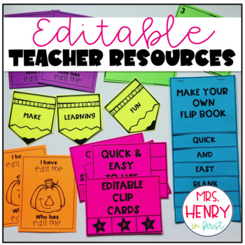 Preview of EDITABLE Teacher Resource & Activity Pack (GROWING BUNDLE)