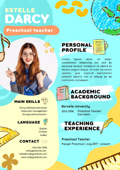 Preview of EDITABLE Teacher Resume | Top 10 Templates for School Teachers