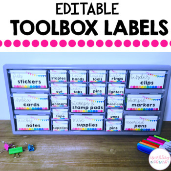 Preview of EDITABLE Teacher Toolbox Labels