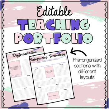 EDITABLE Teaching Portfolio Template by WorkingWithWhatley | TpT