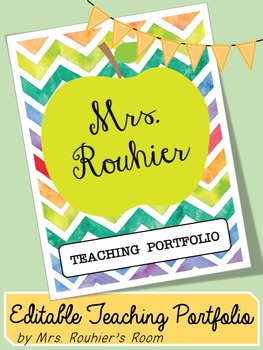 EDITABLE Teaching Portfolio Template (colorful chevron) by Mrs Rouhier
