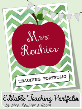Preview of EDITABLE Teaching Portfolio Template (red apple)