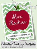 EDITABLE Teaching Portfolio Template (red apple)