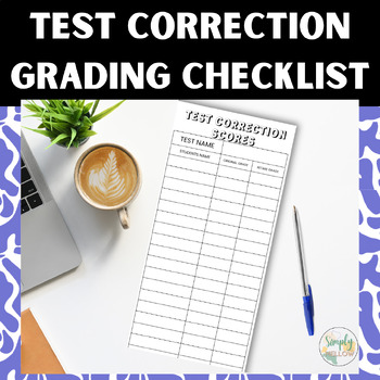Preview of EDITABLE Test Grading Checklist - Data Collection for Test Corrections
