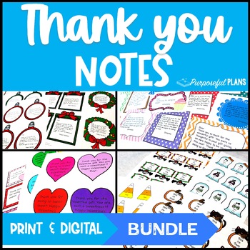Preview of Thank You Note Holiday Card BUNDLE from Teacher - Digital and Print Templates