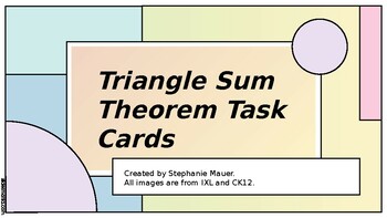 Preview of Triangle Sum Theorem Versioned Task Cards