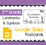 EDITABLE United States Landmarks and Symbols Postcards on 